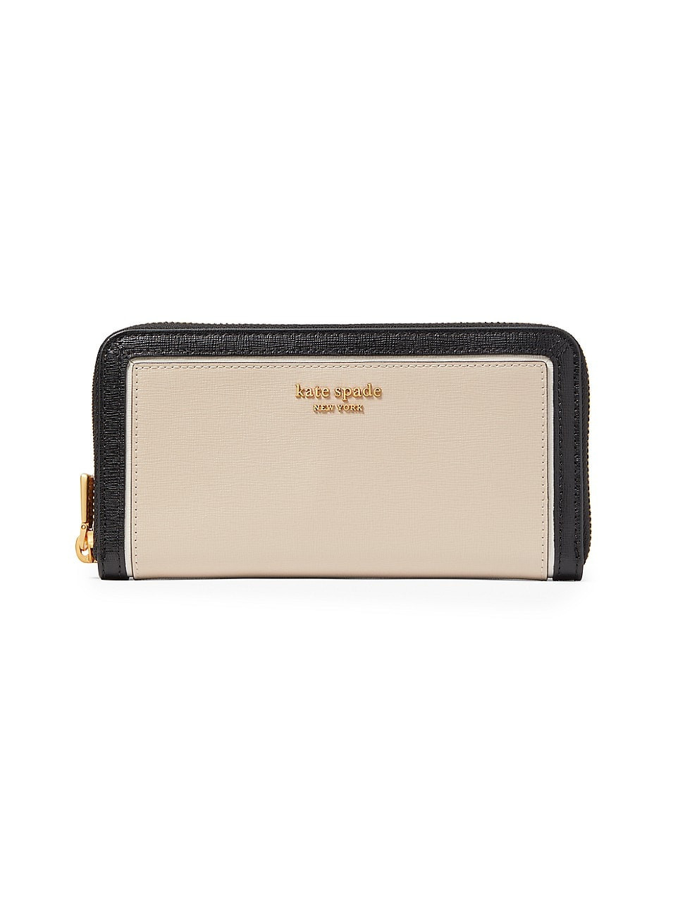 Women's Morgan Colorblocked Saffiano Leather Zip Around Continental Wallet - Earthenware | Saks Fifth Avenue