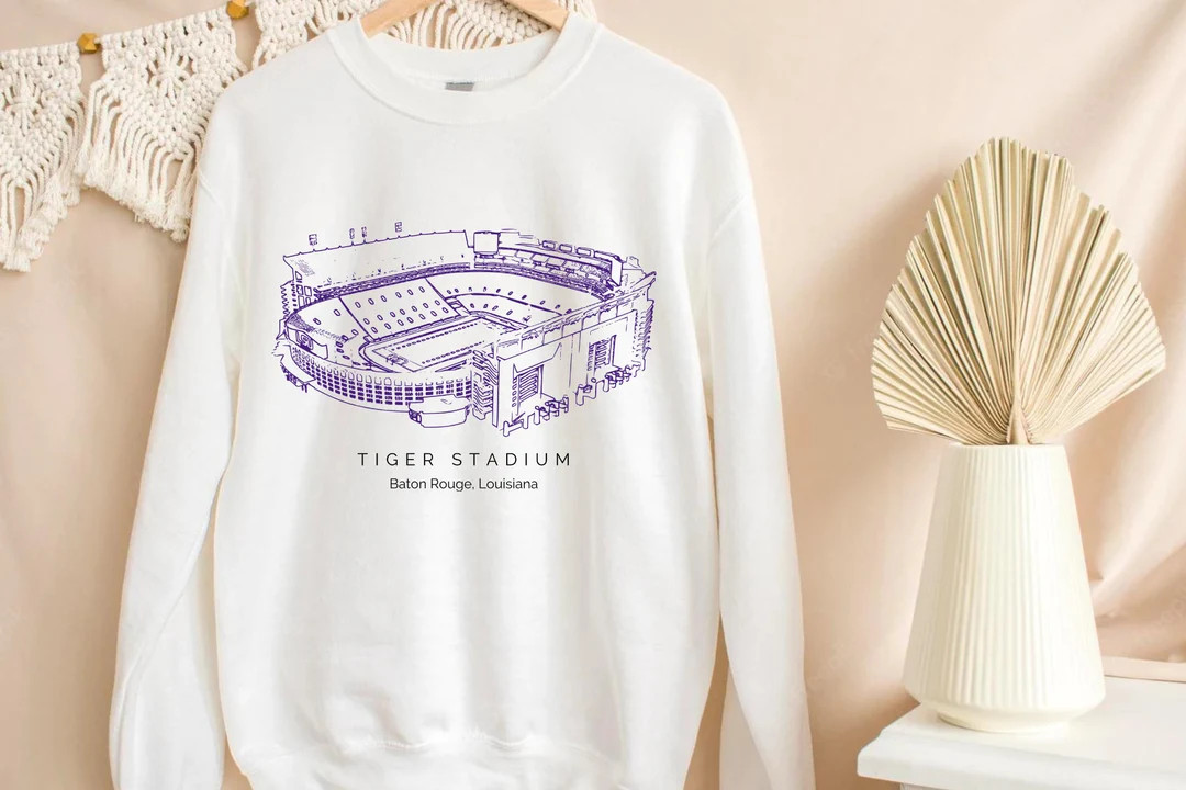 Tiger Stadium Louisiana State University Unisex Crewneck - Etsy | Etsy (US)