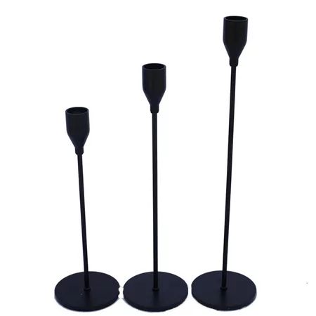 1 Set Black Candle Holder Table Candle Holder Romantic Wedding Ornament for Birthday Candlelight Din | Walmart (US)