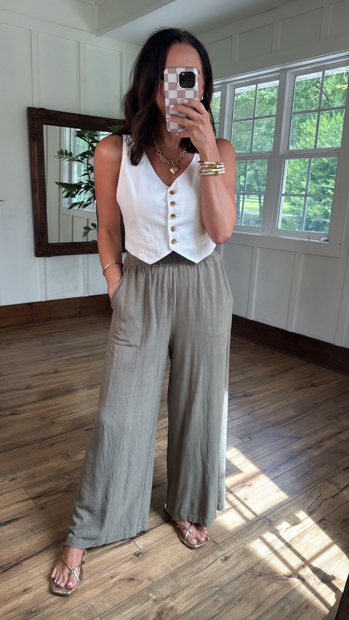 this outfit is sooo good 🤍 love a neutral look like this—feels so effortless but still put together. the vest + wide leg pants combo is super flattering and comfy…perfect for everyday or dressing up a little ✨

#neutraloutfit #widelegpants #effortlessstyle #casualchic #everydayoutfit #linenstyle #minimalstyle #affordablefashion #ltkstyle #ltkfashion

#LTKPetite
