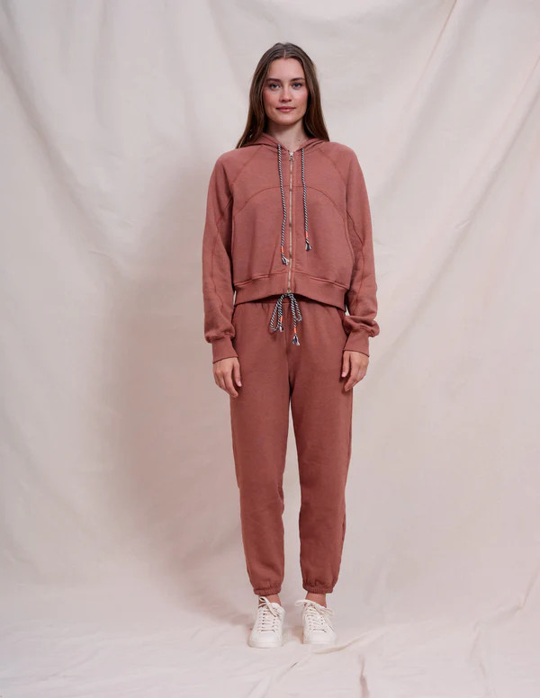 Women's Seamed Zip Up in Vintage Rust | Sundry Clothing