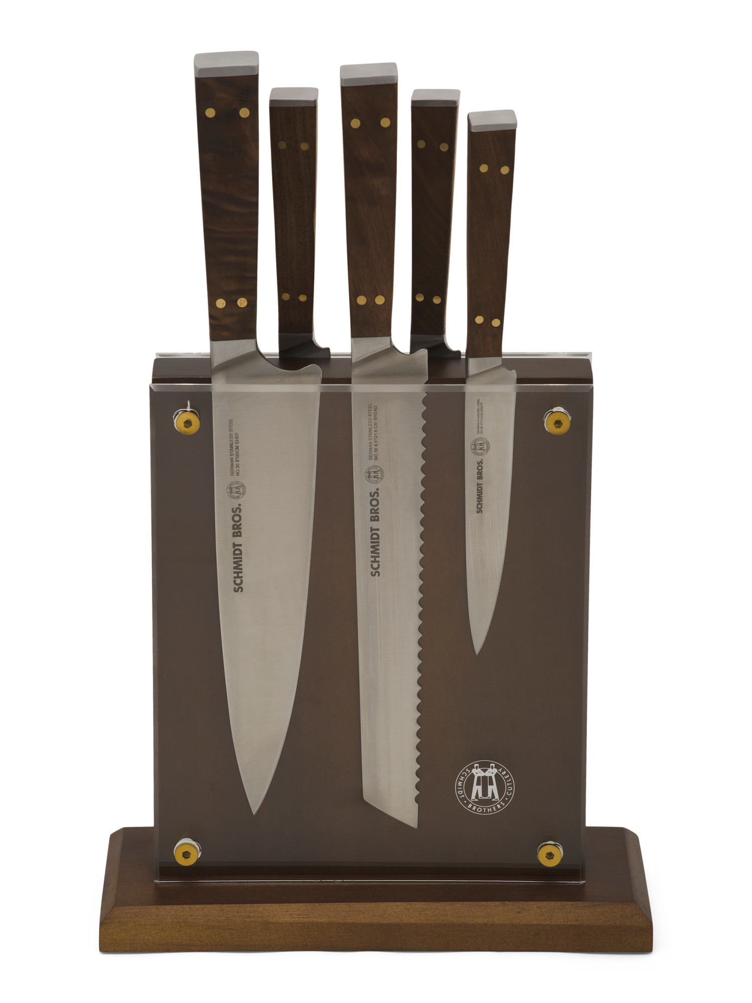 6pc German Stainless Steel Walnut Handle Knife Block Set | Kitchen & Dining Room | Marshalls | Marshalls