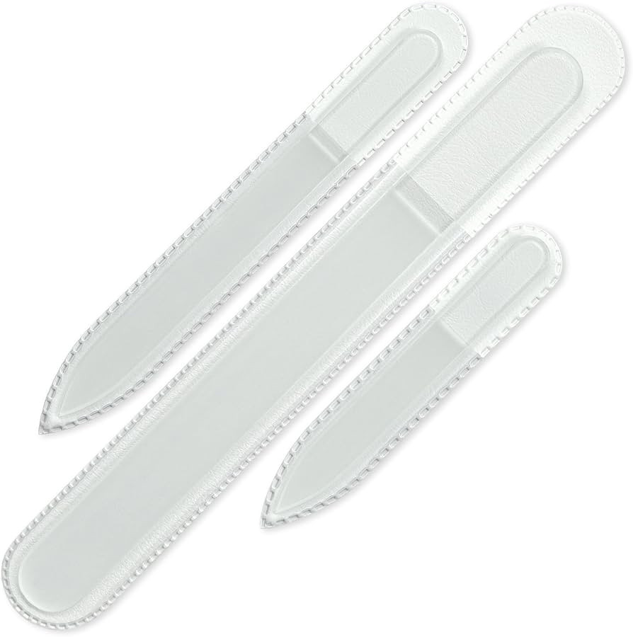 Mont Bleu Professional Set of 3 Czech Glass Nail Files - Genuine Czech Tempered Glass - Handmade ... | Amazon (US)
