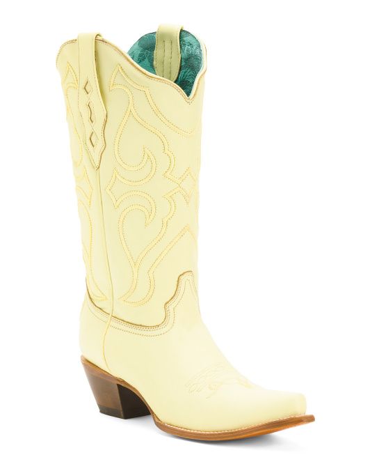Leather Embroidered Western Boots | TJ Maxx