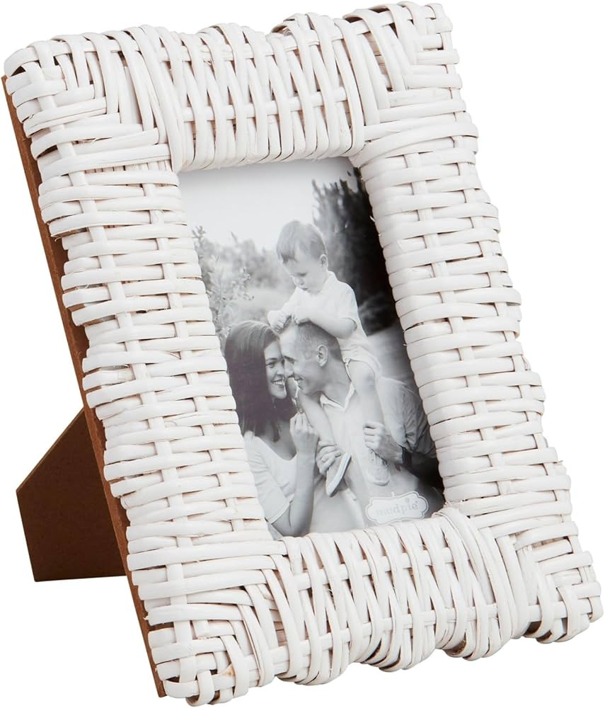Mud Pie Small Wht Woven Frame; 9" X 7" | Amazon (US)