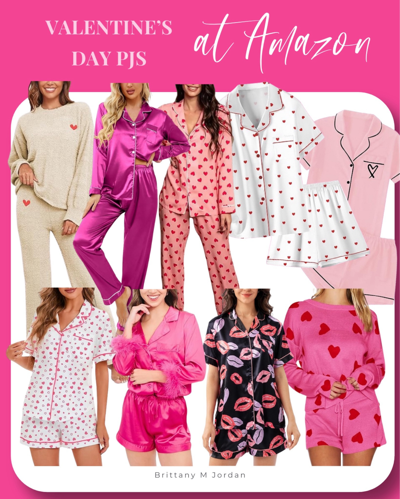 Valentine’s Day pjs from Amazon!

Valentines. Pjs. Valentines vday finds. Pajamas. Pj sets. Loungewear. Hearts. Kisses. Pink Pajamas. Pink outfit sets. Satin sleepwear.  Nightwear. Silk. Cotton set. #LTKHoliday

#LTKfindsunder100 #LTKstyletip #LTKSeasonal