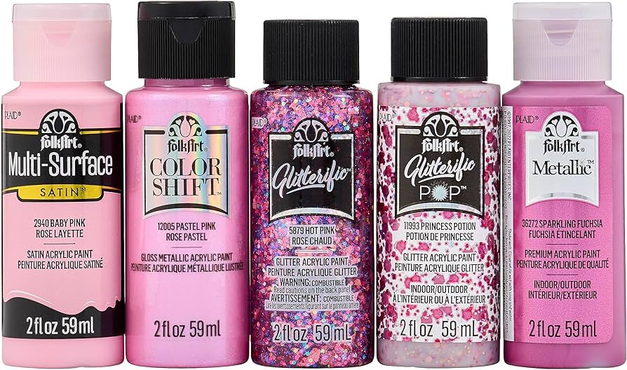 FolkArt Best Acrylic Craft Featuring 5 Premium Pink Formulas, 96424 Paint Set | Amazon (US)