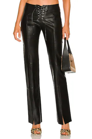 Miaou Element Lace Up Pant in Black from Revolve.com | Revolve Clothing (Global)