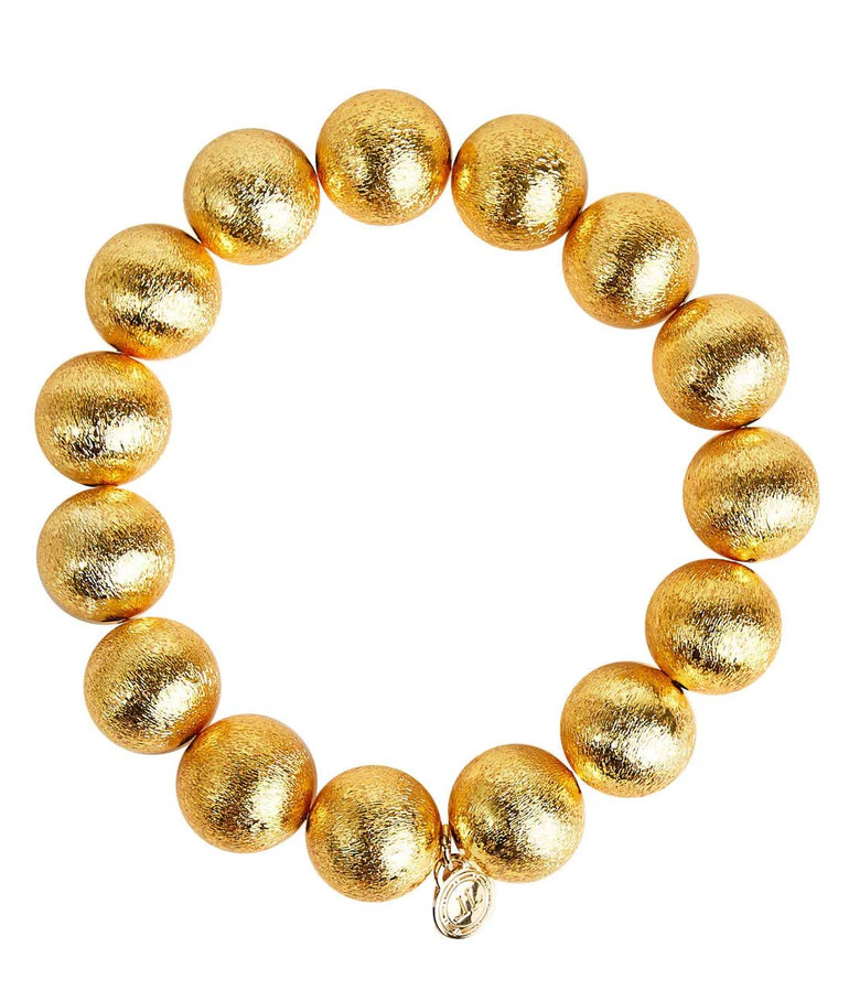 Georgia Beaded Bracelet Stack - 3 - 14mm All Gold Bracelets | Lisi Lerch Inc