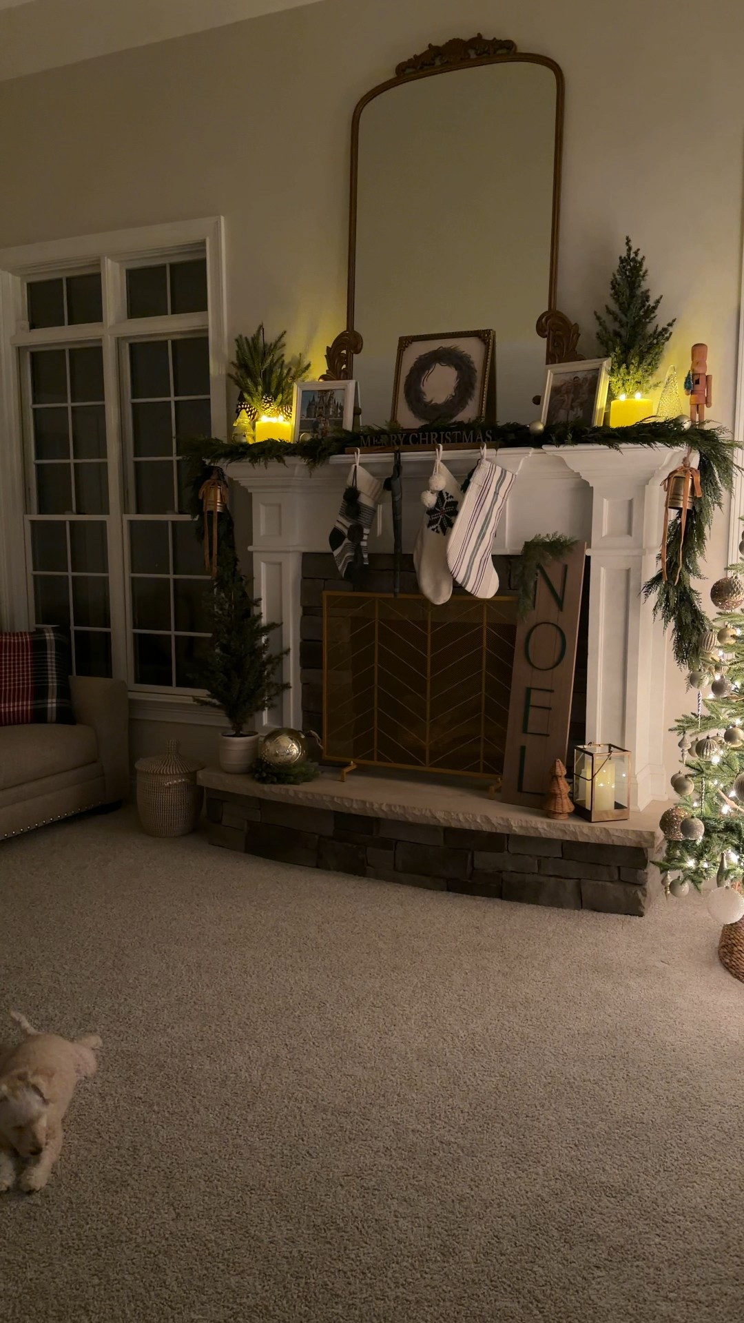 Holiday mantle + Christmas tree decor! How I have decorated for the holidays so far! Mainly Target holiday + Amazon finds, but also some splurges that are worth it like my Crate & Barrel pre-lit garland! Linked all I could! Everything else from Homegoods! 

#LTKCyberWeek #LTKHome #LTKHoliday