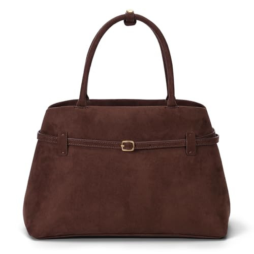 YFGBCX Suede Tote Bag for Women Brown Suede Bag Slouchy Work Tote Bag 2024 Fall Suede Purse Faux Suede Top Handle Bag | Amazon (US)