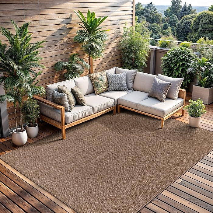 Outdoor Rug 9x12 Modern Area Rugs for Large Indoor and Outdoor Patios and Porches - Waterproof, W... | Amazon (US)