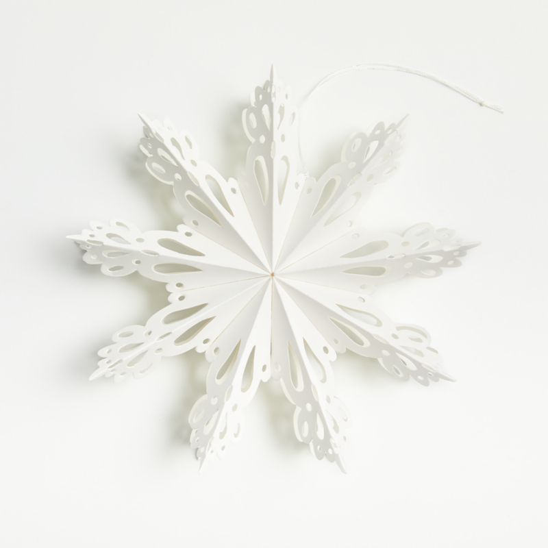 Snow Day Lace Snowflake Christmas Tree Ornament + Reviews | Crate & Barrel | Crate & Barrel
