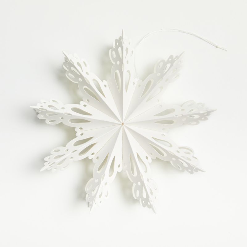 Snow Day Lace Snowflake Christmas Tree Ornament + Reviews | Crate and Barrel | Crate & Barrel