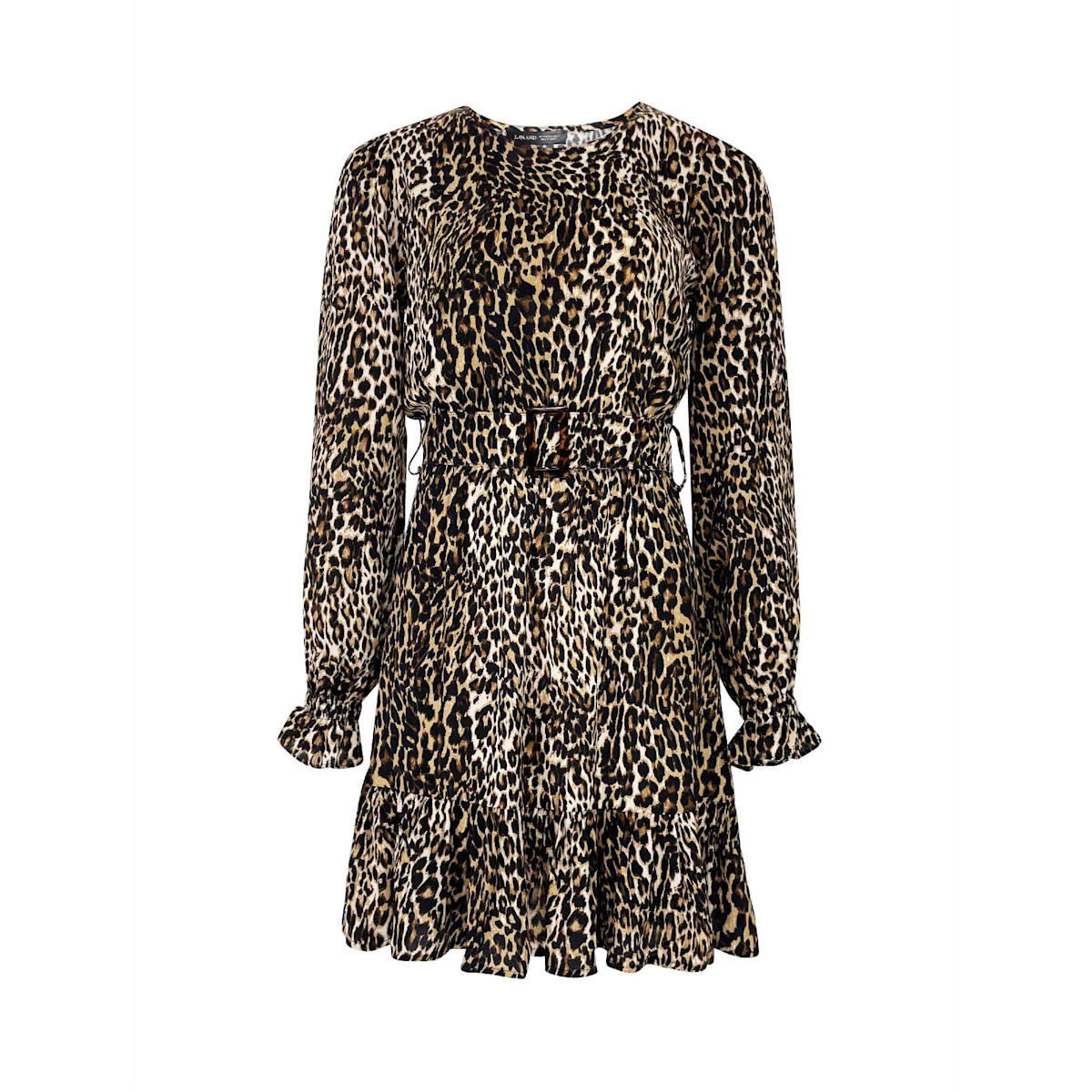 Belted Mini Dress In Leopard Print  Darya | Wolf & Badger