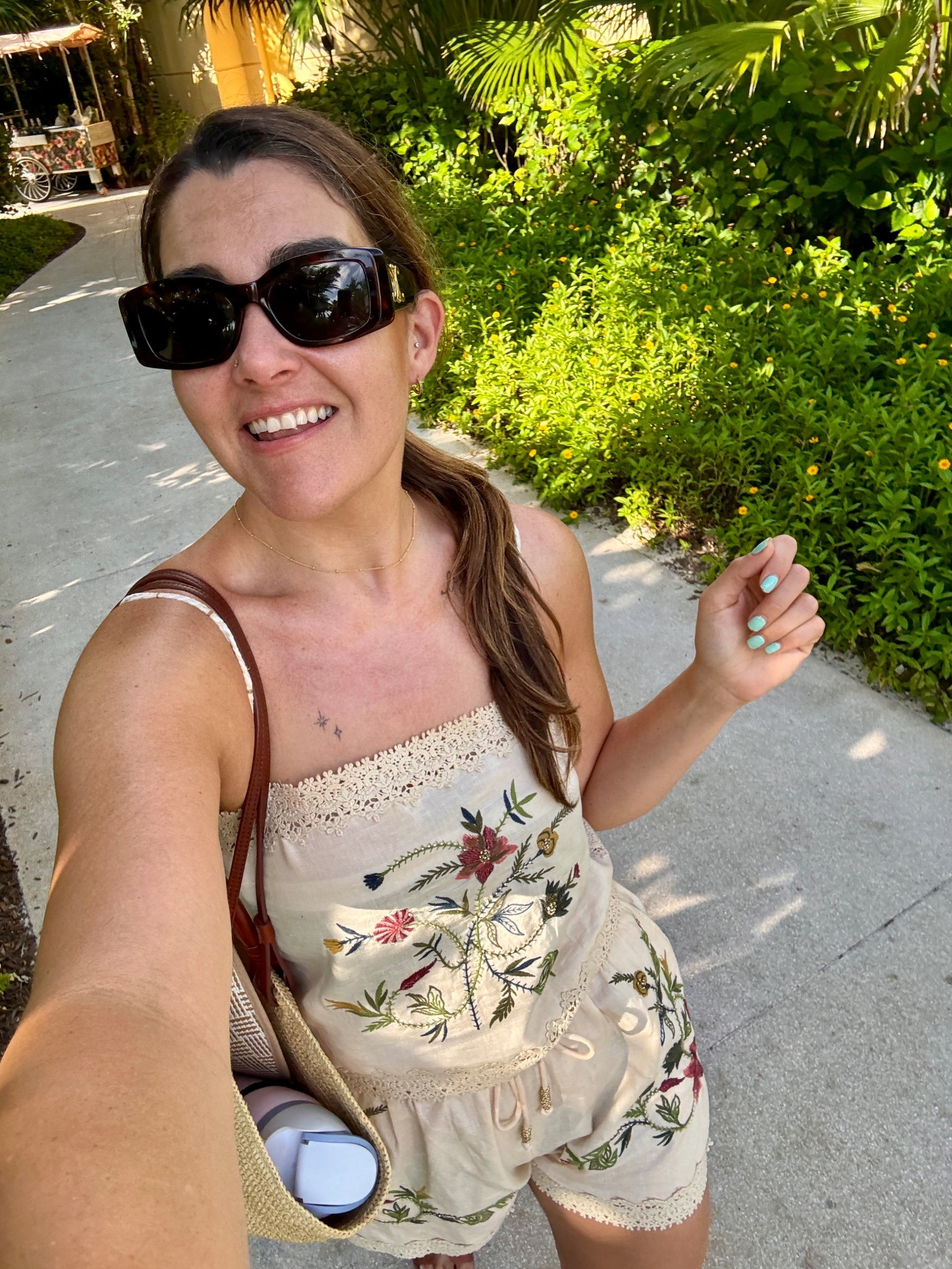 love a summer embroidered set — this one is zara, linked similar 

embroidered set, Sezane justine raffia bag, Celine triomphe sunnies 

#LTKSummerEdit #LTKFindsUnder50 #LTKTravel