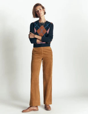 Boden Women's Fitzrovia Cord Column Pants in Brown | Size 4 | Boden (US)