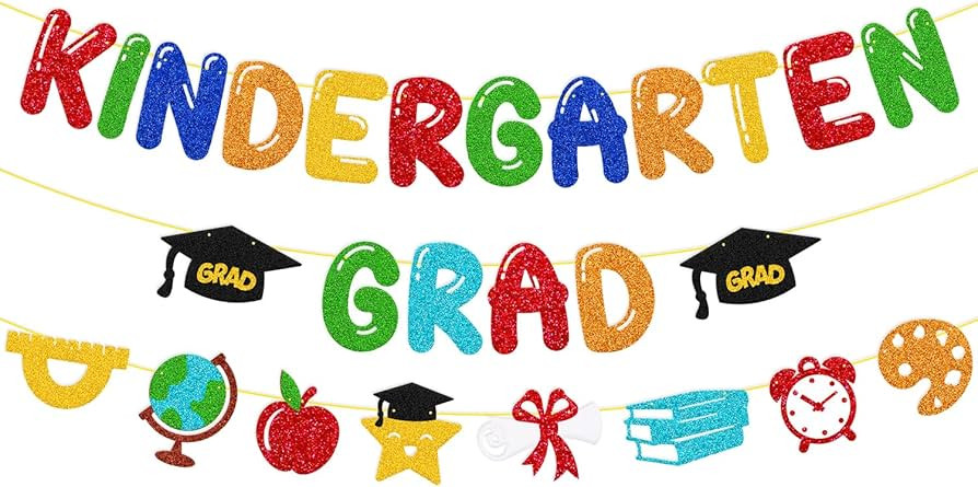 Kindergarten Grad Banner 2026 Colorful Kindergarten Congrats Grad Party Decorations for School Cl... | Amazon (US)