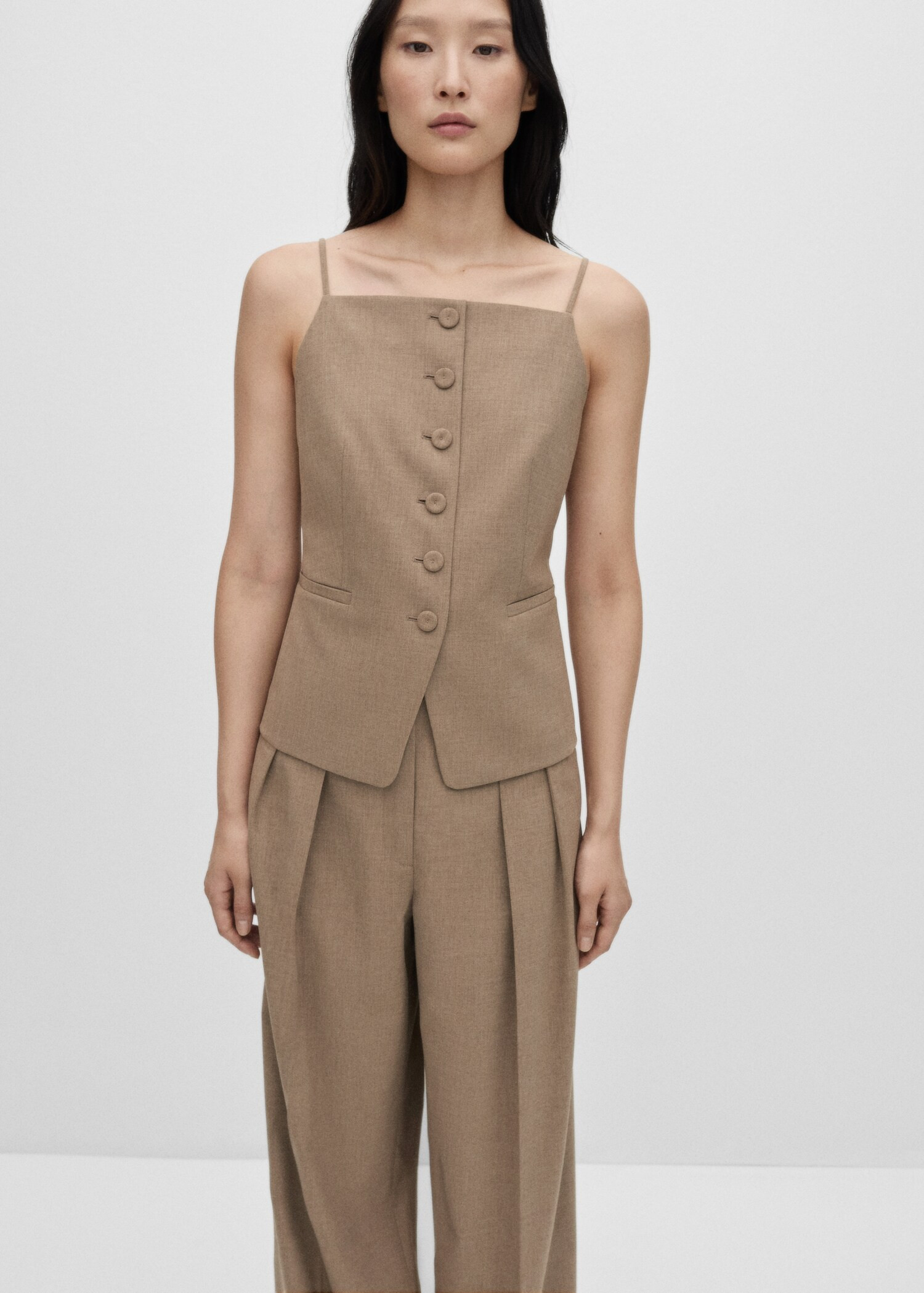 Check wool-blend suit waistcoat | MANGO (UK)
