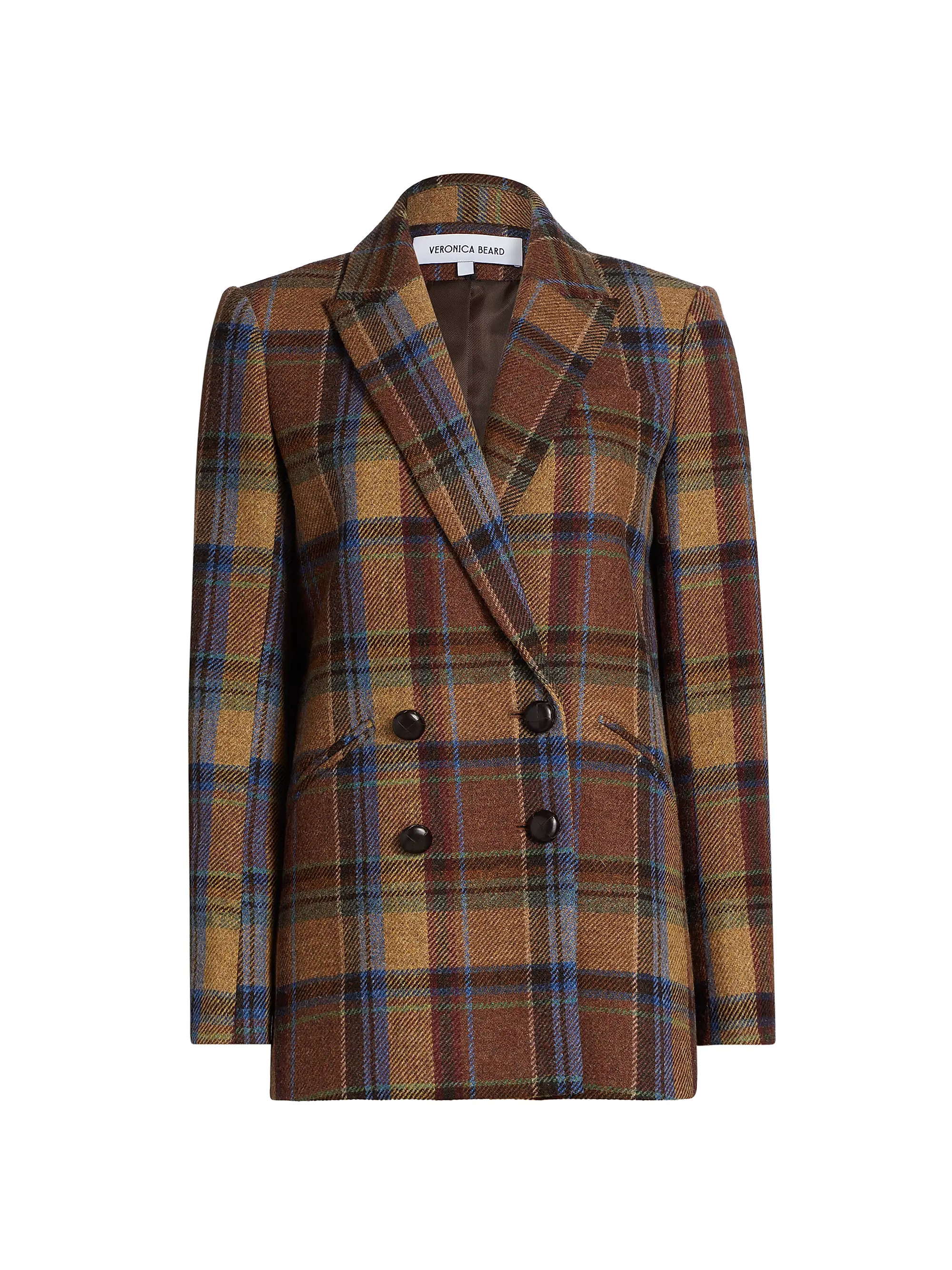 Veronica BeardOria Plaid Virgin-Wool Double-Breasted Jacket | Saks Fifth Avenue