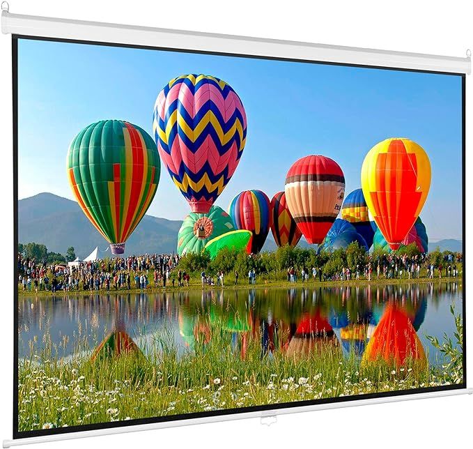 VIVO 80 inch Projector Screen, Diagonal 16:9 Projection HD, 4K 3D 1080P HD Manual Pull Down Matte... | Amazon (US)