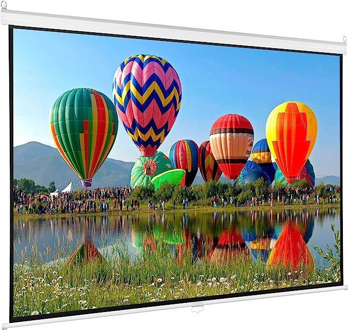 VIVO 80 inch Projector Screen, Diagonal 16:9 Projection HD, 4K 3D 1080P HD Manual Pull Down Matte... | Amazon (US)