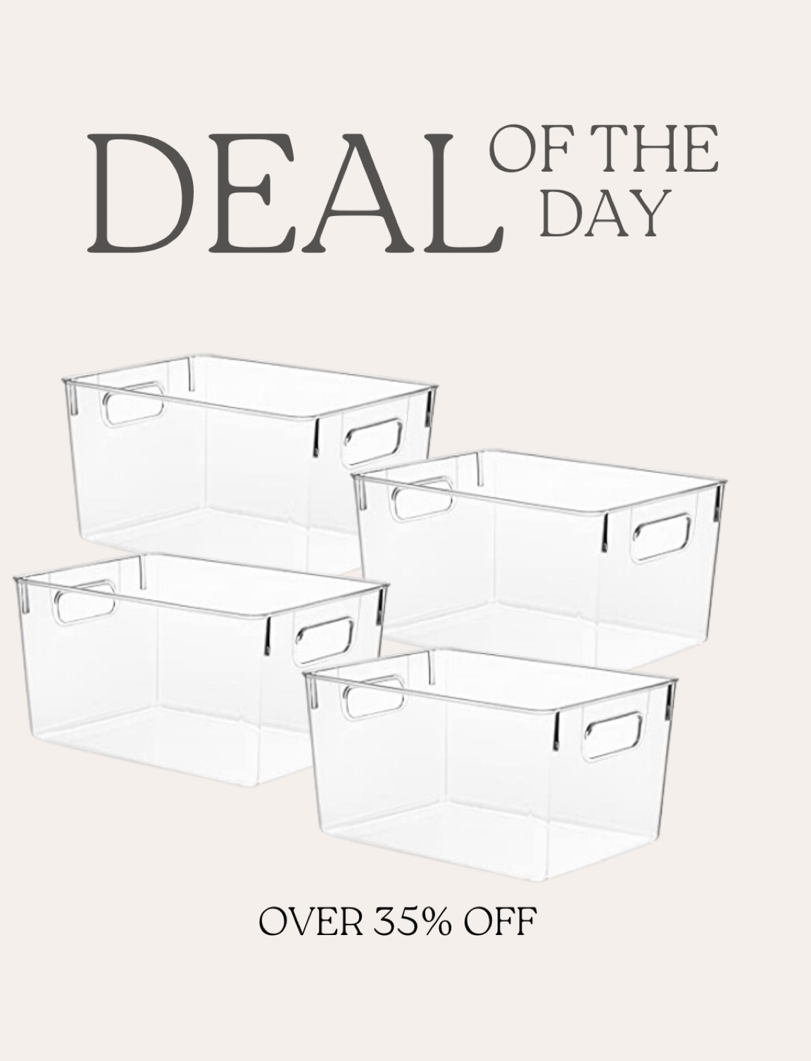 over 35% off #dealoftheday #deal #amazonhome #amazonorganization #organize #storage #storagebin #organization #amazondeal #amazonfind #clearbin

#LTKsalealert #LTKunder50 #LTKhome