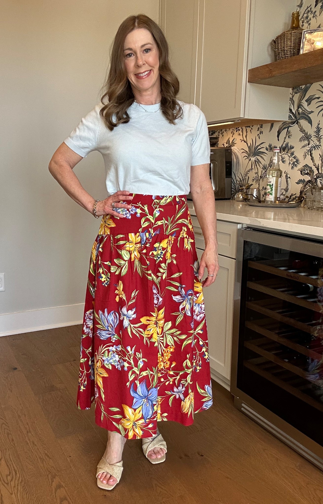 Light Blue sweater size medium
Floral skirt size small
Sandals TTS
#target #targetstyle

#LTKPetite