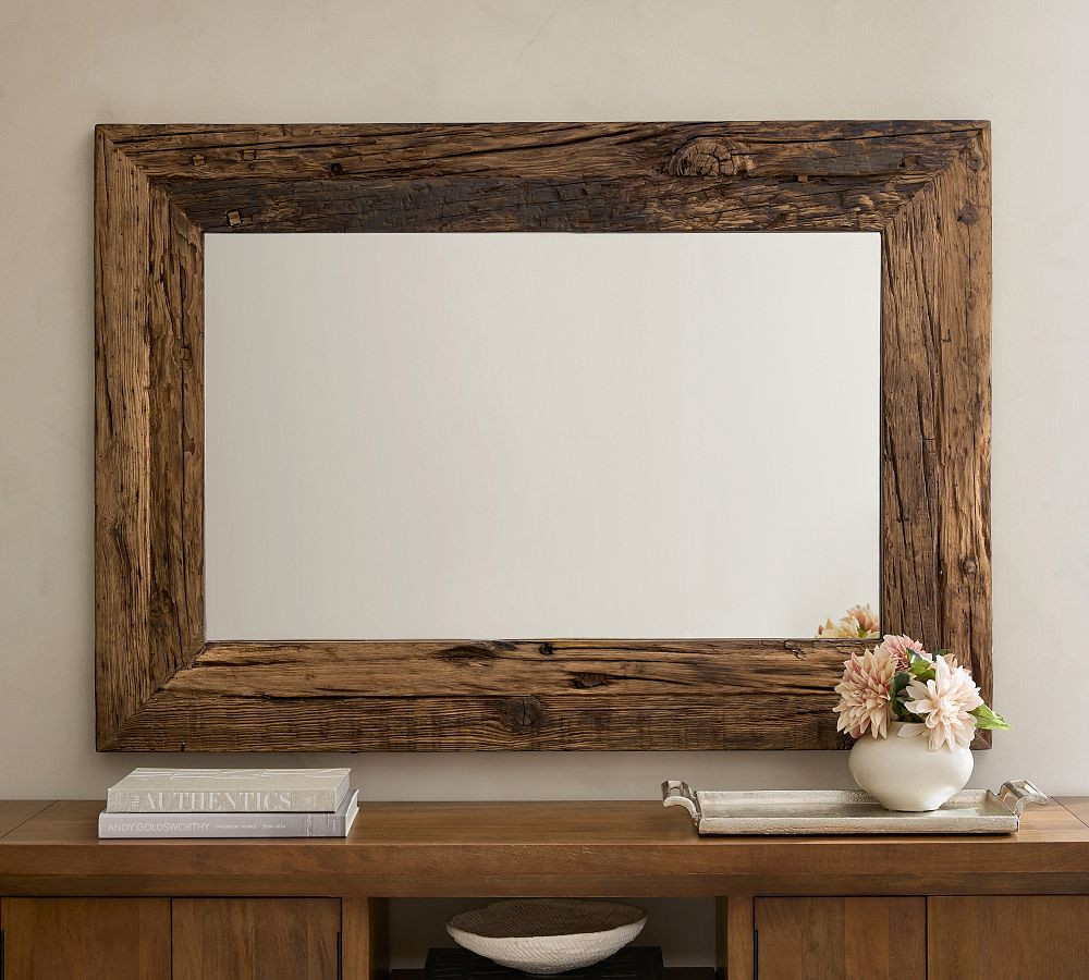 Reclaimed Pine Rectangular Wall Mirror | Pottery Barn (US)