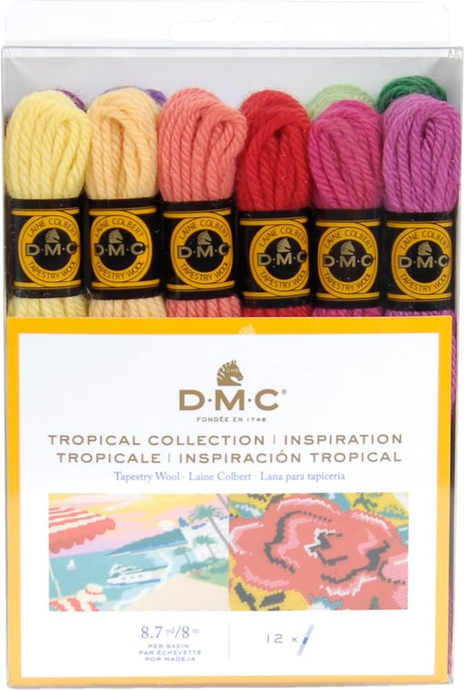 DMC Tapestry Wool - The Tropical Collection - 12 Count - 8.7 Yards Skeins | Amazon (US)