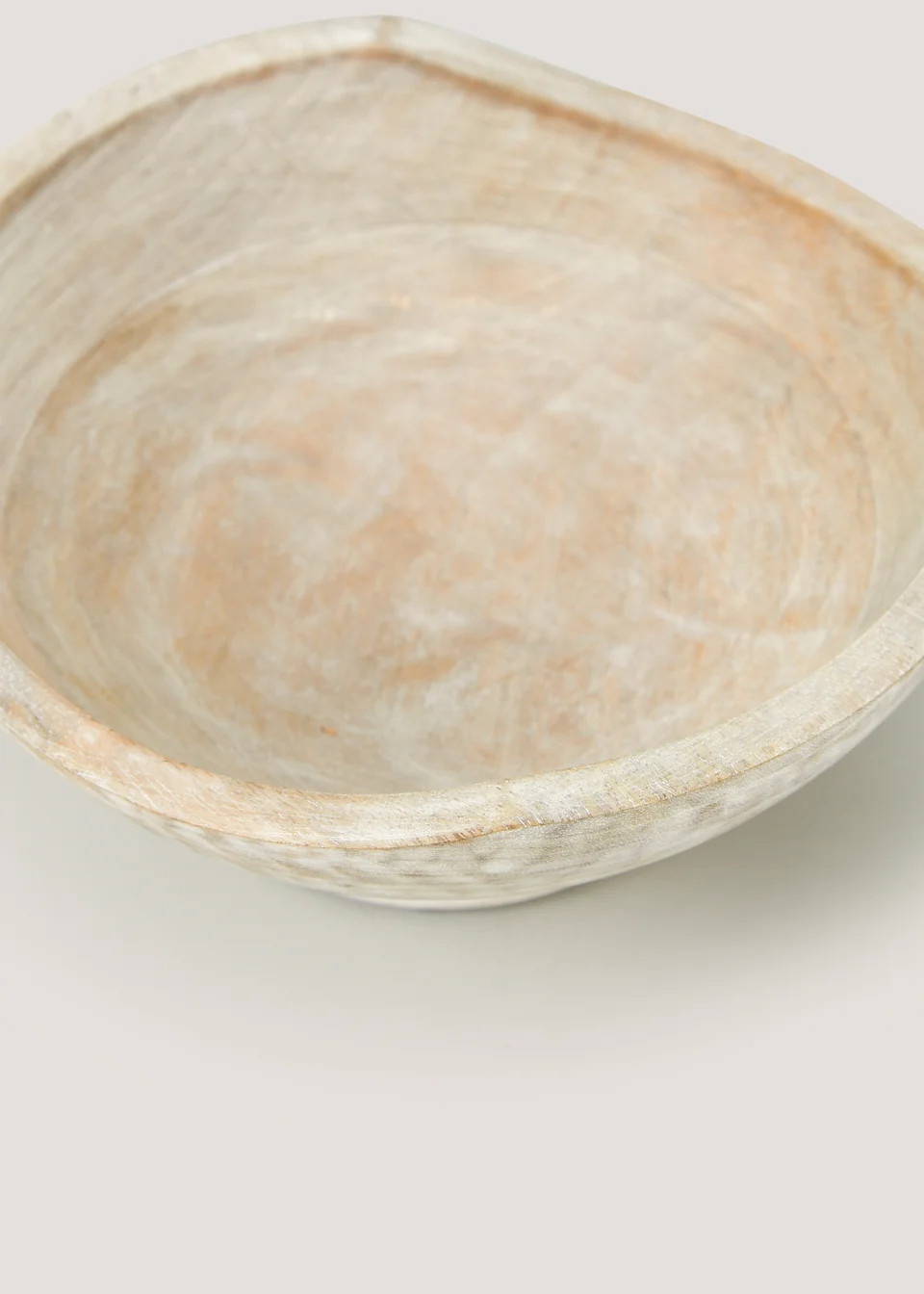 Washed Wooden Bowl (24cm x 24cm x 10cm) | Matalan (UK)
