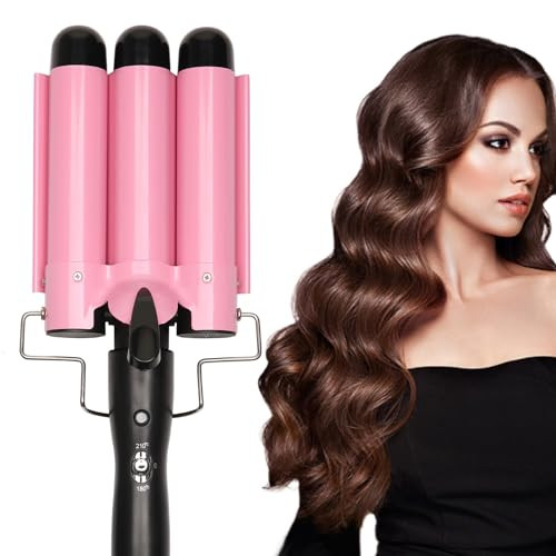 3 Barrel Curling Iron Jumbo 1.25 inch (32mm) Hair Curling Wand Crimper Instant Heating Adjustable Hair Curler with 2 Temperature Control | Amazon (US)
