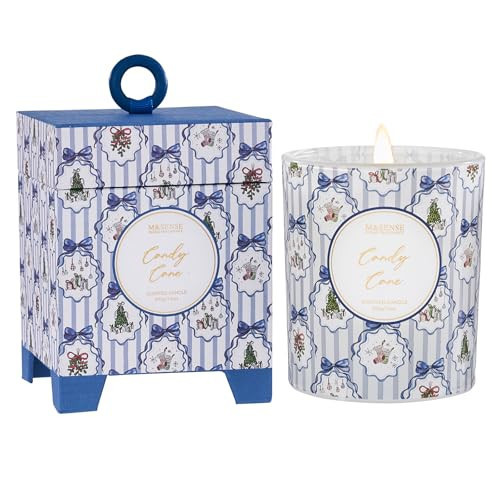 M&SENSE Christmas Holiday Candle - Candy Cane Scent, 7.4 oz Soy Wax, Ideal Winter Home Decor Gift for Women and Girls | Amazon (US)
