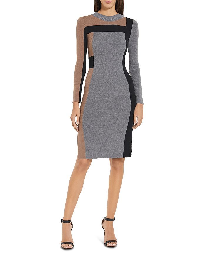 Color Blocked Mockneck Sweater Dress | Bloomingdale's (US)