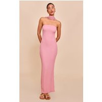 Pink Textured Scarf Detail Bodycon Dress | PrettyLittleThing US