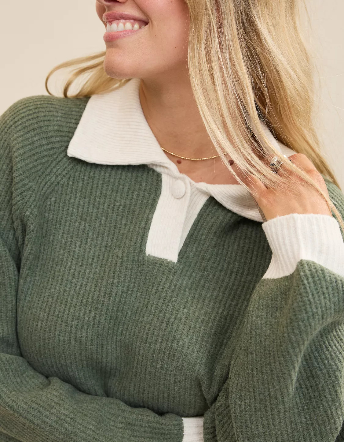 Aerie Classic Quarter Button Sweater | Aerie
