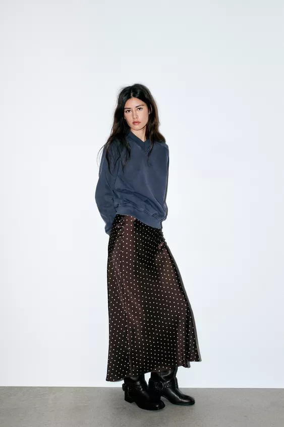 SATIN MIDI SKIRT | Zara UK