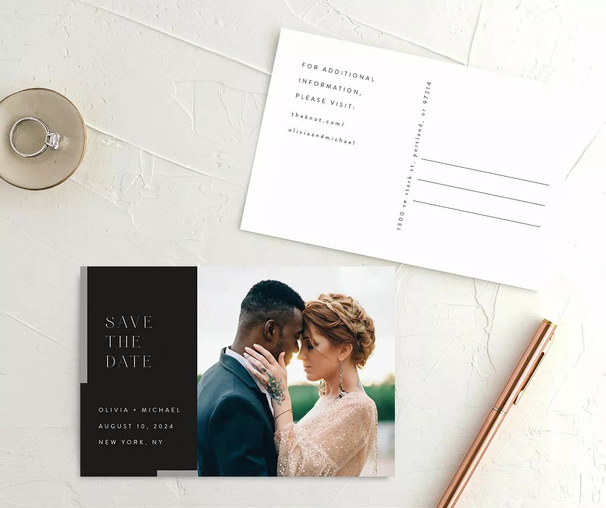 Bar Accent Save The Date Postcards | The Knot | The Knot 