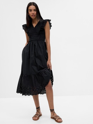 Ruffle Sleeve Smocked Midi Dress | Gap (US)