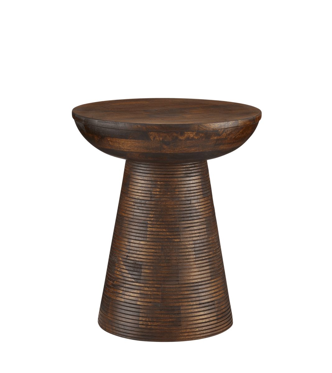 Darbuka Side Table - Mahogany Brown | OKA US