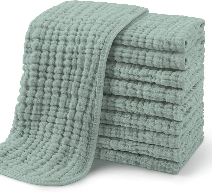 Yoofoss Muslin Burp Cloths for Baby 10 Pack 100% Organic Cotton Baby Washcloths for Boys Girls La... | Amazon (US)