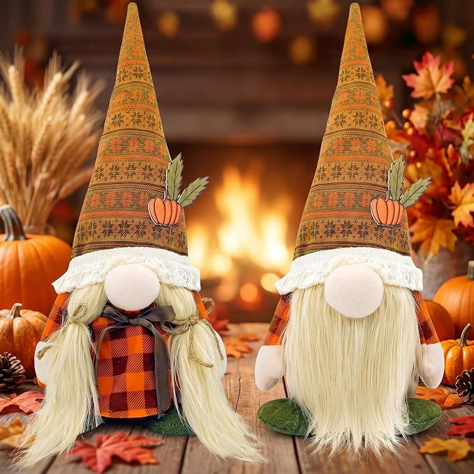 Lovinland Fall Decorations for Home - Thanksgiving Pumpkin Gnomes Decor | Amazon (US)