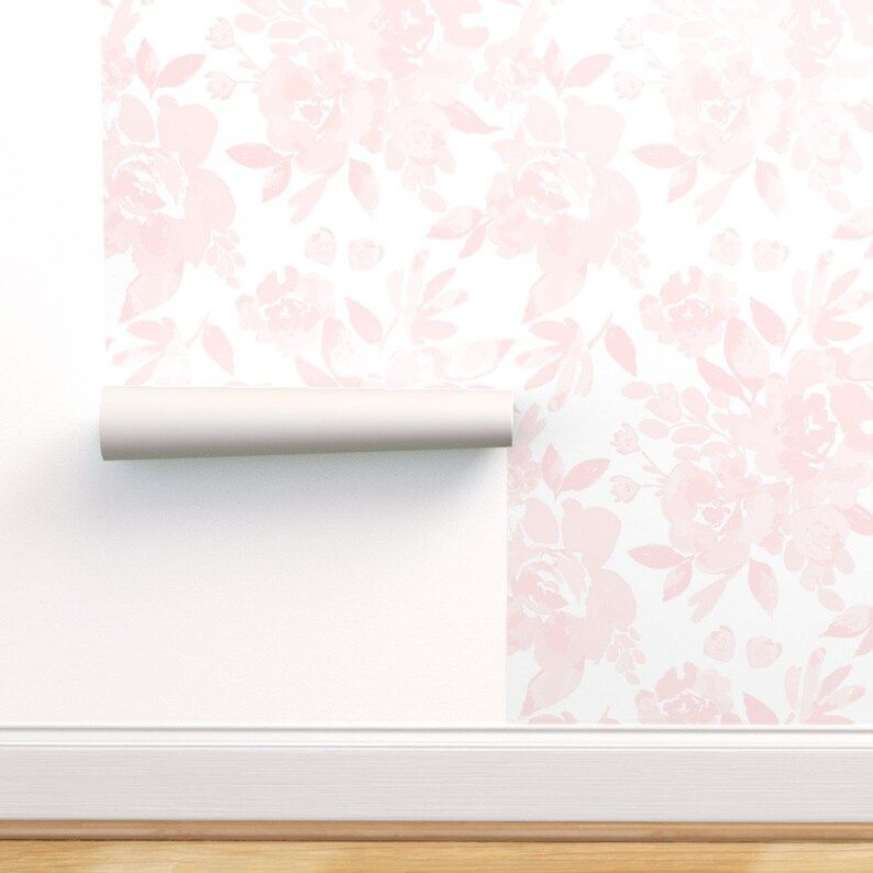Floral Wallpaper - Ibd-Purdy-Peonies-Blush By Indybloomdesign - Pink Custom Printed Removable Sel... | Etsy (US)