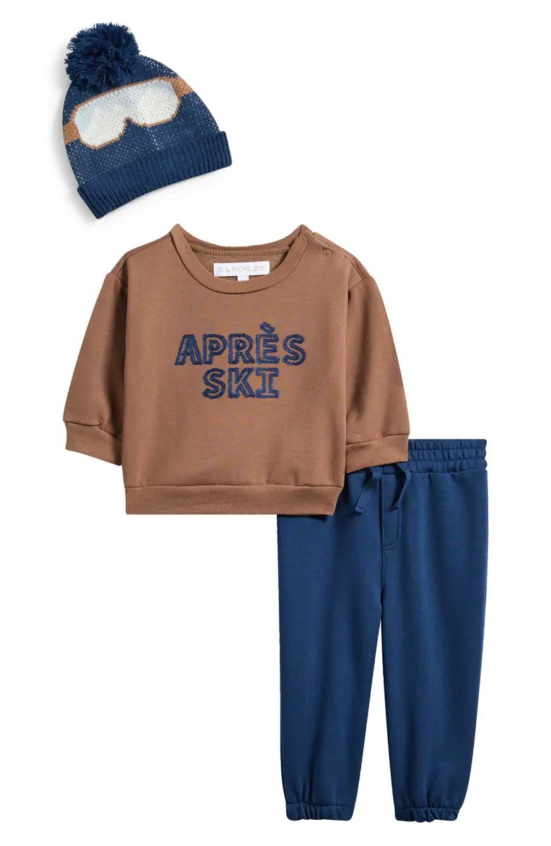 Aprés Ski Brushed Fleece Pullover, Joggers & Beanie Set | Nordstrom Rack