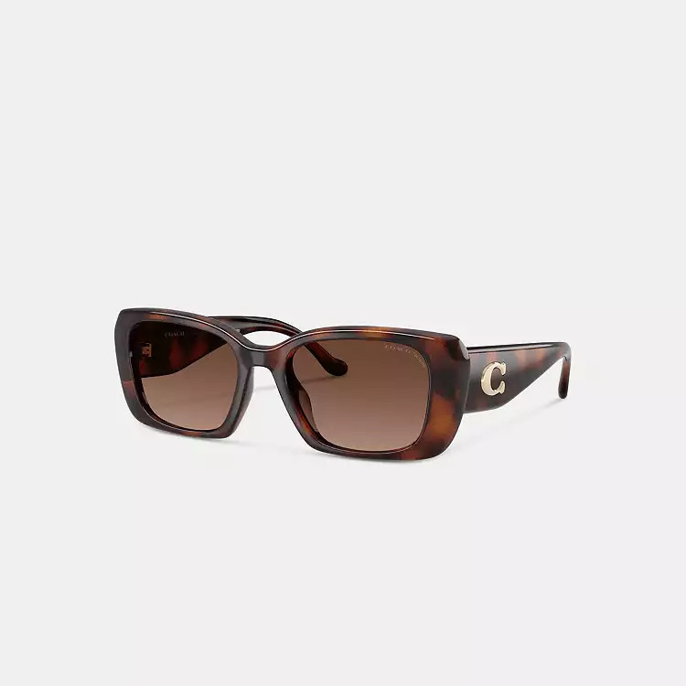 Maxi Sculpted C Oversized Rectangle Sunglasses | Coach (US)