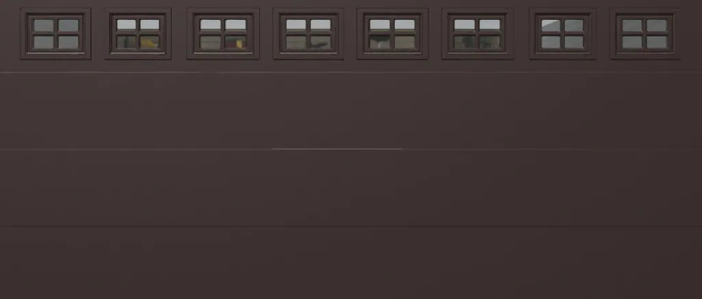 Wayne Dalton Classic Steel Model 8500 16-ft x 7-ft 16.22 R-Value Insulated Brown Double Garage Door with Windows one_size | 8500CTMPBRSTCKI167 | Lowe's