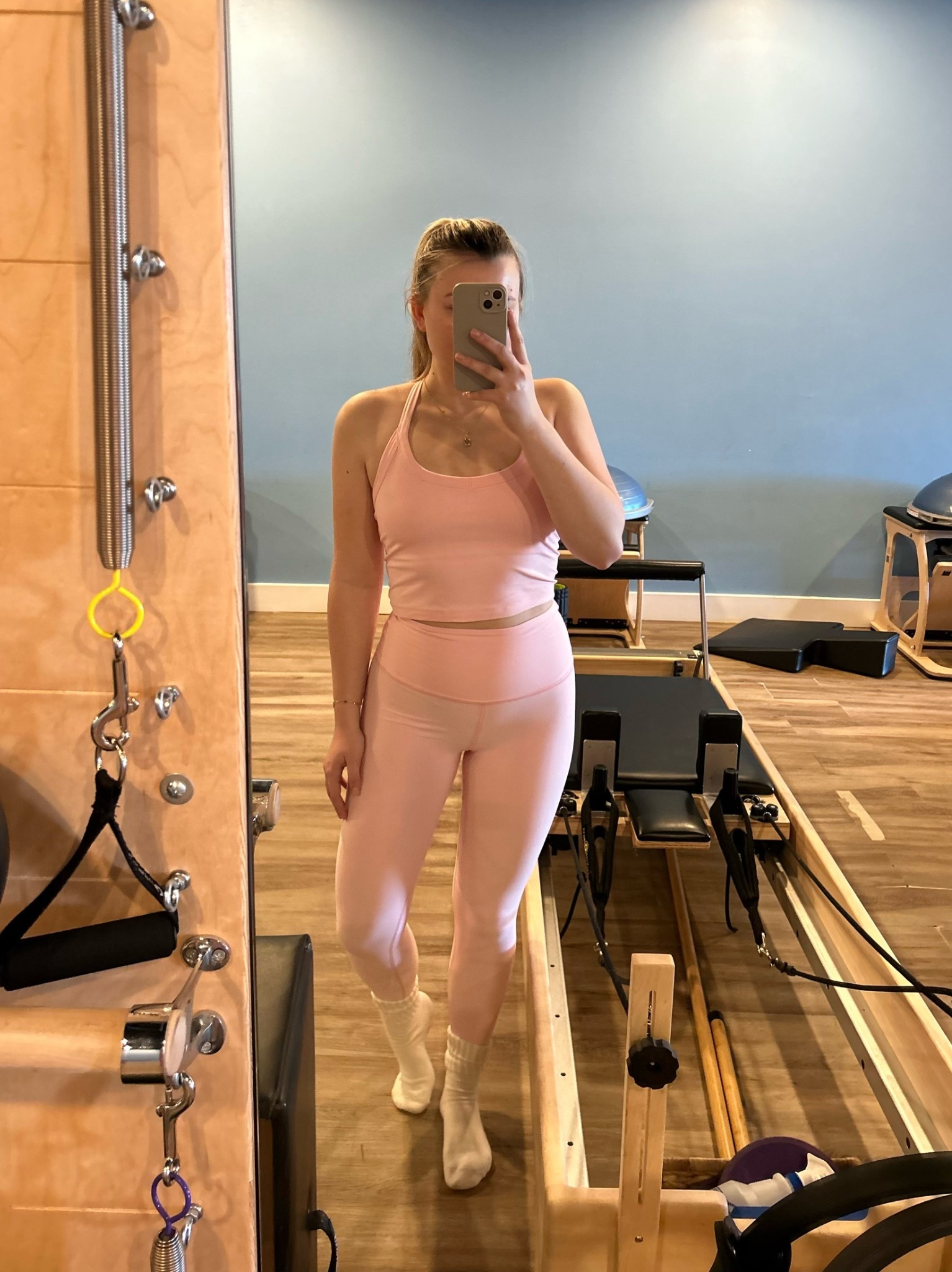 Baby pink workout set 🤍 so soft wearing a size small 💕

#LTKfitnessgoals #LTKValentine #LTKActive