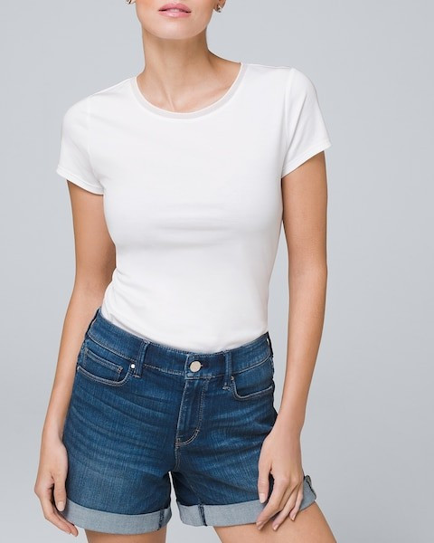 Women's Petite Pima Cotton Tee by White House Black Market, White, Size XL | White House Black Market