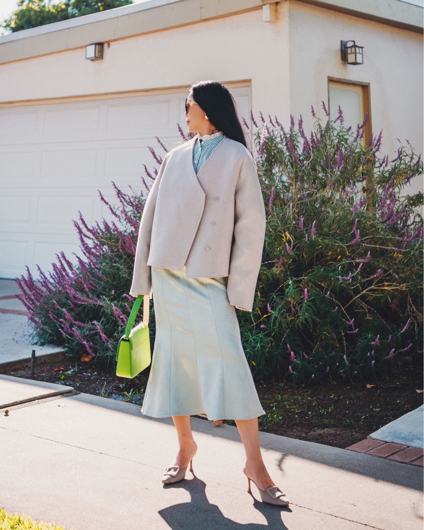 Wool jacket & faux suede skirt. I bought this skirt in regular size instead of petite size and really like the length. #falloutfit #fallstyle

#LTKfindsunder100 #LTKover40 #LTKstyletip