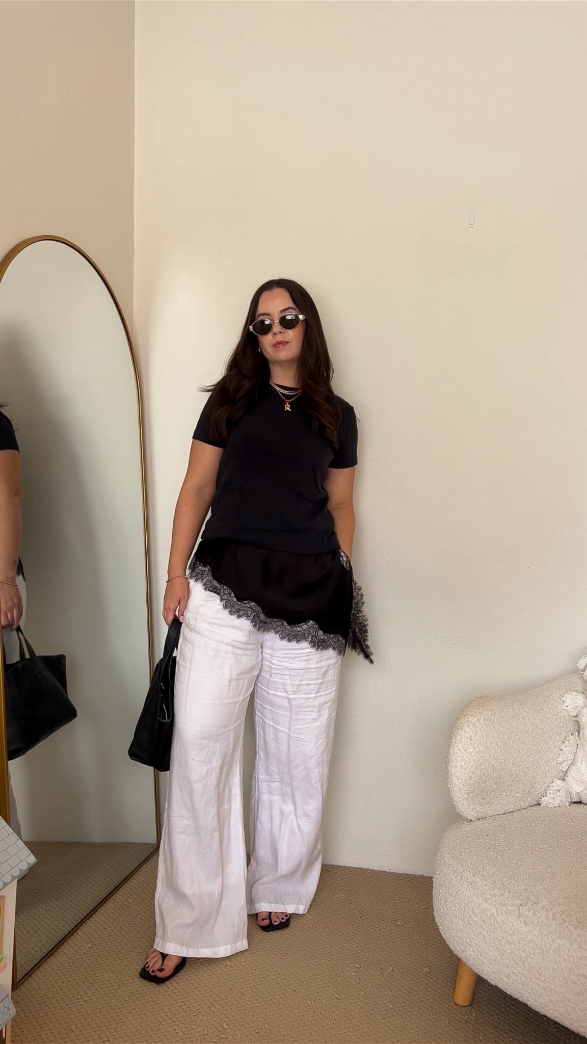 Uniqlo black tee: size L
Dissh white linen pants: size 14
Witchery lace camisole: size 12
Nelson Made sandals

#LTKspring #LTKmidsize #LTKaustralia